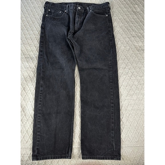 Levi's 505 Regular Fit Jeans Black Denim Men's W40 L32 Classic Casual - Picture 1 of 6